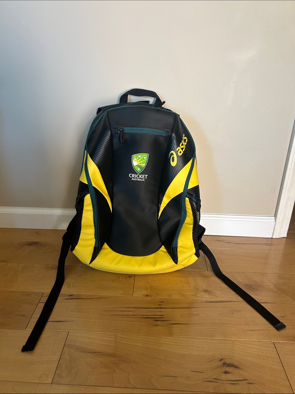 Asics Black and Yellow Cricket Australia Team Backpack